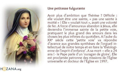 Prions avec Ste Thérèse de l’Enfant Jésus et les saints du mois d’Octobre