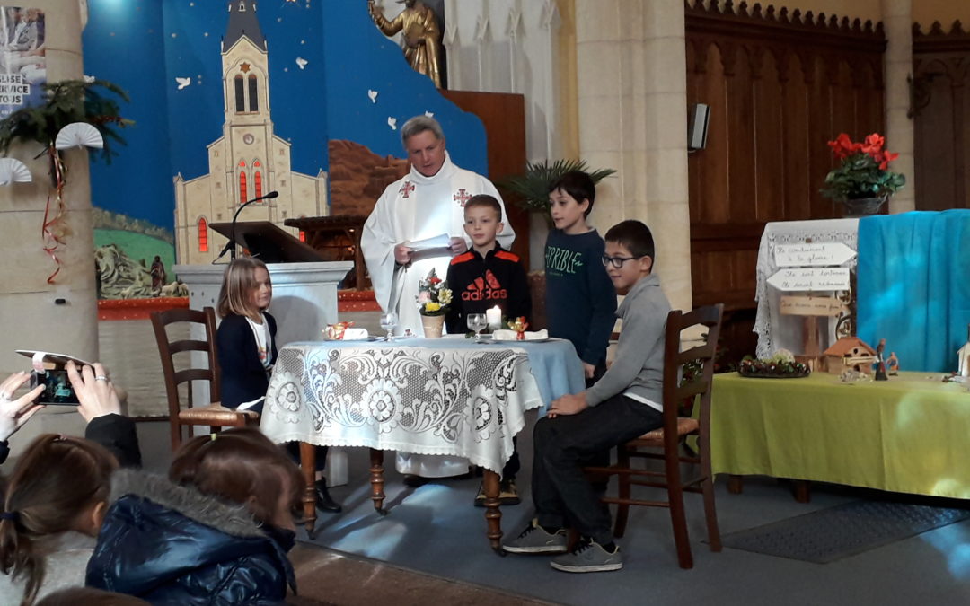 Célébration avec les enfants de l’école d’Aveize